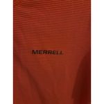 Merrell Women Orange Striped V Neck Athletic T Shirt Top Size L Photo 1