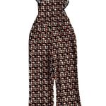 Pink Lily  Large (Runs small) Floral Ruffled Flare Overalls Photo 1