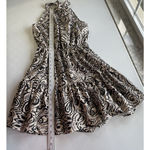 Dixie Womens Small Halter Neck Tiered Mini Dress Beige Paisley Floral Italy Made Brown Photo 11