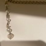 Karl Lagerfeld  slight gold with cool undertone chain pearl belt with Name Photo 7