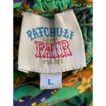 Patchouli Fair Boho Maxi Dress Size L Paisley Floral, Tassel Tie Waist Green Size L Photo 3