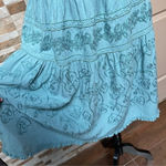 Loft ANN Taylor 8P Floral Embroidered Skirt Fit N Flare Tank Dress Teal blue Photo 4