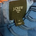 J.Crew  Suiting Wool Blend Ruffle Neck Sheath Dress, Blue Size 0 Photo 6