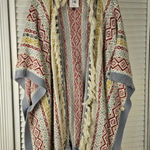 CAbi Love Carol Womens Siesta Fringe Poncho Sweater Medium Large M/L Photo 0