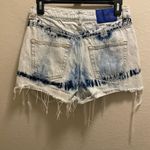 ZARA  High Waisted Tie Dye Distressed Jean Shorts Size 4 Photo 8