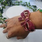 Rose Gold Hinge / Clamper Bracelet Fuschia Pink Crystal Bow Design New Photo 5