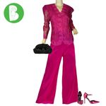 IN THE MOOD VINTAGE 1990'S FUCSHIA PINK LACE STRUCTURED BLOUSE (8) Photo 1