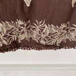 Sundance  Le Meridien Brown Embroidery Crop Pants Tassels size medium Photo 6