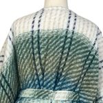LC Lauren Conrad Lauren Conrad Sweater Belted Wrap Shawl Cream Blue Green Plaid Women’s Size OS Photo 9