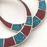 Sterling Silver  Turquoise Inlay Earrings Photo 5