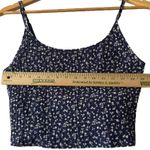 Old Navy  Floral Print Ribbed Crop Top Navy Blue‎ Sleeveless Tank Top Casual Photo 3
