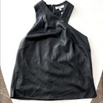 Milly Preston Pleated Vegan Leather Black Halter Top Medium $315 Photo 2