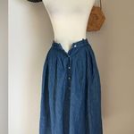 Vintage Willowbend Button Denim Maxi Skirt, Size 8 Blue Photo 0
