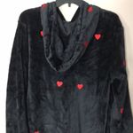 PINK - Victoria's Secret VS PINK Teddy One piece pjs Black w/Red Hearts cozy fall limited edition warm Photo 6