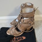 FREEBIRD by Steven Rapture Sandals Sz 8 Tan Leather Gladiator Lace Up Block Heel Photo 7