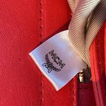 MCM 2-Way Red Leather Top Handle Shoulder Bag - Preowned Photo 13