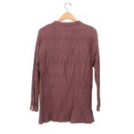 White Fox Boutique  Crinkle Long Sleeve Button Front Shirt Top M L Photo 2