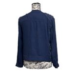 Life in Progress Moto Jacket Blue Vtg Y2k XS Womens Biker Grunge Edgy Forest Photo 3