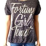 Vintage Fortune Girl Tempt T Shirt Statement Leopard Print Y2K 00s Vibes Medium Photo 1