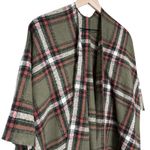 Old Navy Women's  green plaid poncho blanket shawl one size Photo 0