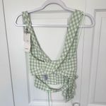 Bershka NWT  Green Gingham Women's Tank Top MEDIUM Photo 3