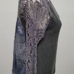 Anthropologie Anthro One September Rosanella gray lace pleated sweater size xs Photo 3