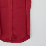 EXPRESS Portofino Red Sleeveless Collared Button Front Slim Fit Blouse Size S Photo 2