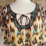 Club Z Animal Print Brown Multi Sequin Swim Beach Coverup L Tan Size L Photo 2