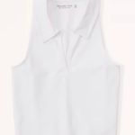 Abercrombie & Fitch  White Halter Collar Crop top Size Medium  Photo 1