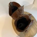 Vintage USA Brown Soft Genuine Leather Pointed Toe Fringe Western Boots Size 6.5 Photo 11