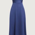 Rihoas Navy Cowl Neck Satin Sleeveless Maxi Dress Blue Size M Photo 4
