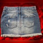 Free People NWT  Womens Jean Mini Skirt  Distressed Denim Pockets Blue Size 4 Photo 3