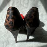 Penny Loves Kenny Animal print heeled shoes with red bow detail and black studs, Photo 4