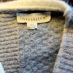 Lovestitch Oversized Colorblock Knit Open Cardigan Beige Grey Cream, Size M/L Photo 2