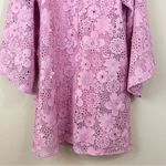 Marié by Victoria Dunn Pink 3D Lace Long Sleeves Mini Kaftan‎ Dress Size Small Photo 4