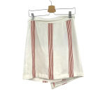 Anthropologie  Hutch Rori Skirt Wrap Buckle‎ Striped Asymmetric White Rust Size 4 Photo 6