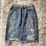 Current/Elliott Ultra High Waist Distressed Denim Skirt Photo 3