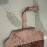 Intimately Free People Gold Coast Metallic Knit Bodysuit Womens XS Rose Gold Pink Photo 6