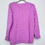 Lands' End  Drifter‎ Pink Long Sleeve Cable knit Sweater Fisherman Cabin Med Photo 1