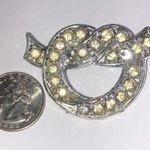 Elegant Vintage Silver Tone CZ Rhinestone Bow Brooch Photo 2