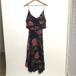 Nicholas Floral Ruffle Flutter Sleeve Black Cami silk Midi Dress Size US 6 Photo 4