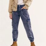 We The Free Free people jeans cargo  PLATOON JOGGER PANTS HIGH RISE DENIM blue Photo 2