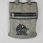 Diesel Women's Tote Gray OS Plaid Check Leather Trim Double Strap Shoulder Bag Photo 11