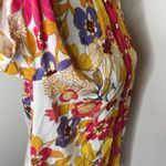 Johnny Was  Penny Button Down Shirt Blouse Floral 100%‎ Silk Pink Cream Size S Photo 5