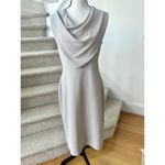 AQ/AQ  Oyster Veronika Grey Cowl Neck Sleeveless Sheath Dress Photo 1