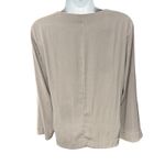 Prologue Womens V Neck Ruched Long Sleeve Top Gray Size Medium Photo 2