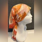 Vintage 1970s Italy Scarf Orang 33 X 34 Orange Photo 4