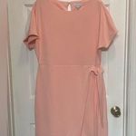 Gibson Latimer Truly Peach Faux Wrap Knee Length Dress Size Large NWT Photo 0
