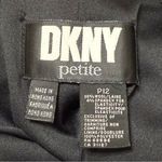 DKNY Petite Wool Blazer Size 12P Black Tuxedo Jacket Satin Trim Career Party Photo 3