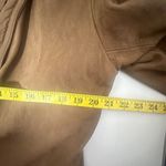 Vintage Coat Womens Genuine Leather Brown Long Double Breasted Trench 80’s Photo 9